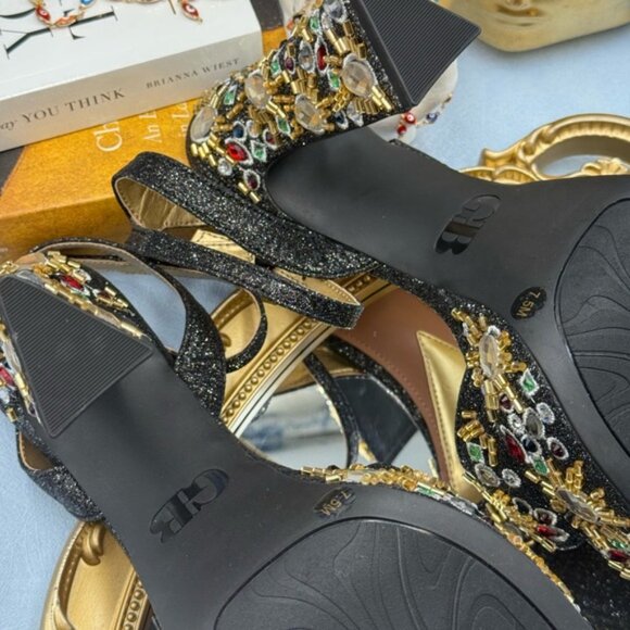 🆕 GB GIANNI BINI 🧿 NWOB Enchant-Ment Bead Embellished Platform Sandals, Sz 7.5 - Picture 16 of 16